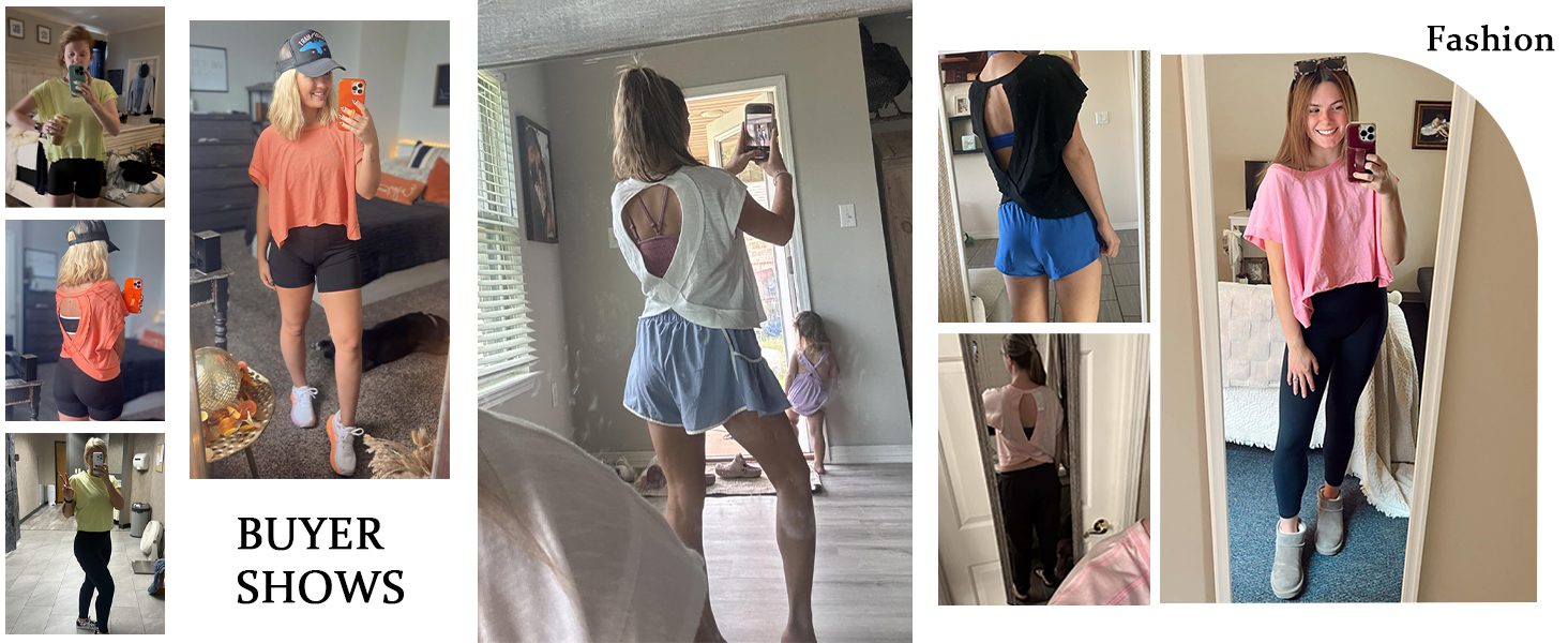 Open back workout tops for women