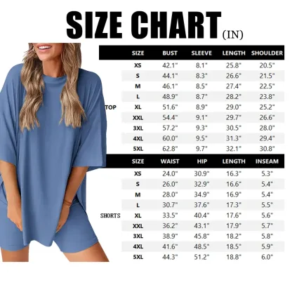Women Summer Casual Oversized Shirts & Side Pocket Shorts