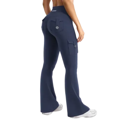 「🛒90%OFF only today」Women's athletic flared leggings with pockets