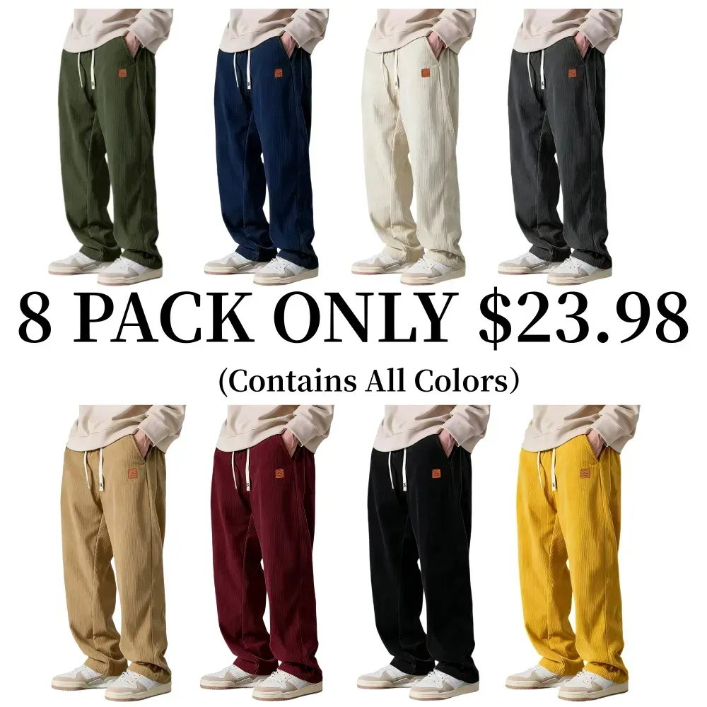 Men's Corduroy Straight-Leg Sweatpants