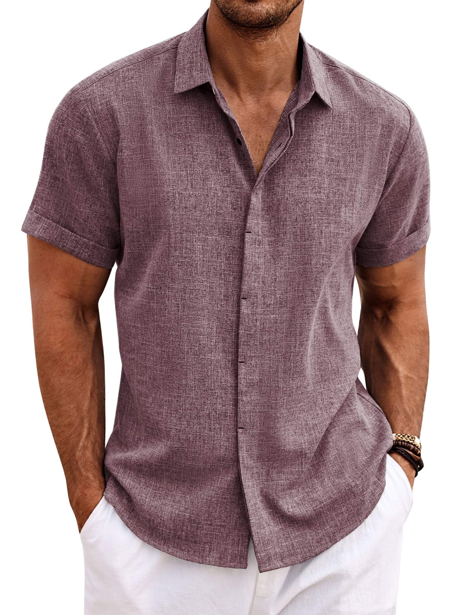Men's Linen Shirt Short Sleeve Casual Shirt