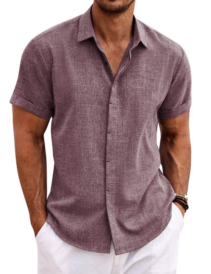 Men's Linen Shirt Short Sleeve Casual Shirt