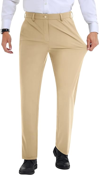 Men’s Stretch Dress Pants With Expandable Waist