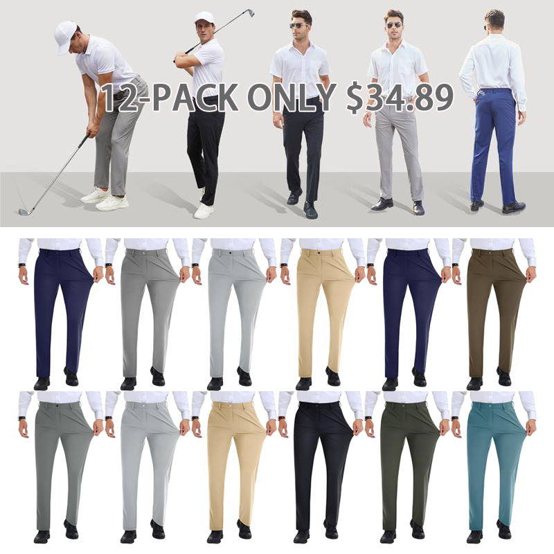 Men’s Stretch Dress Pants With Expandable Waist