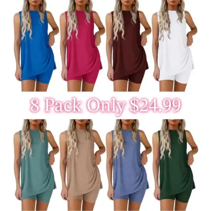 🔥Sleeveless Crewneck Women's 2 Piece Sets