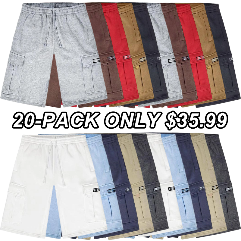 🩳10-Pack Only $23.96-Men's loose-fit wool cargo shorts