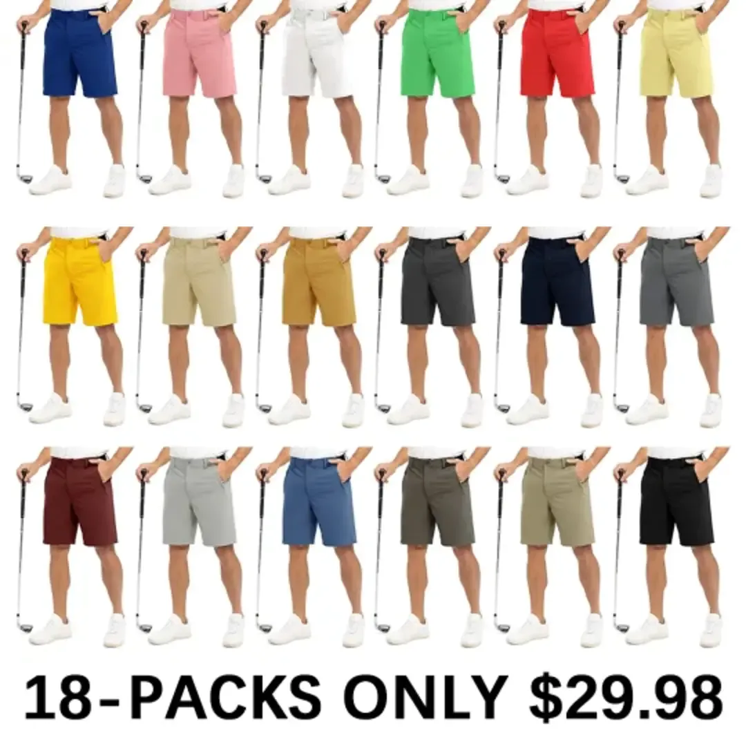 Men's Golf Work Shorts Stretch Waistband Dry Fit