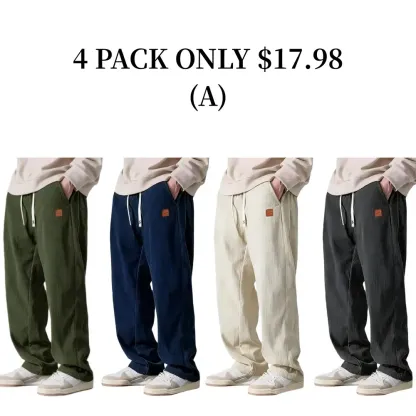 ⚡Men's Corduroy Straight-Leg Sweatpants Autumn New Arrival Loose Fit Wide-Leg Casual Pants⚡