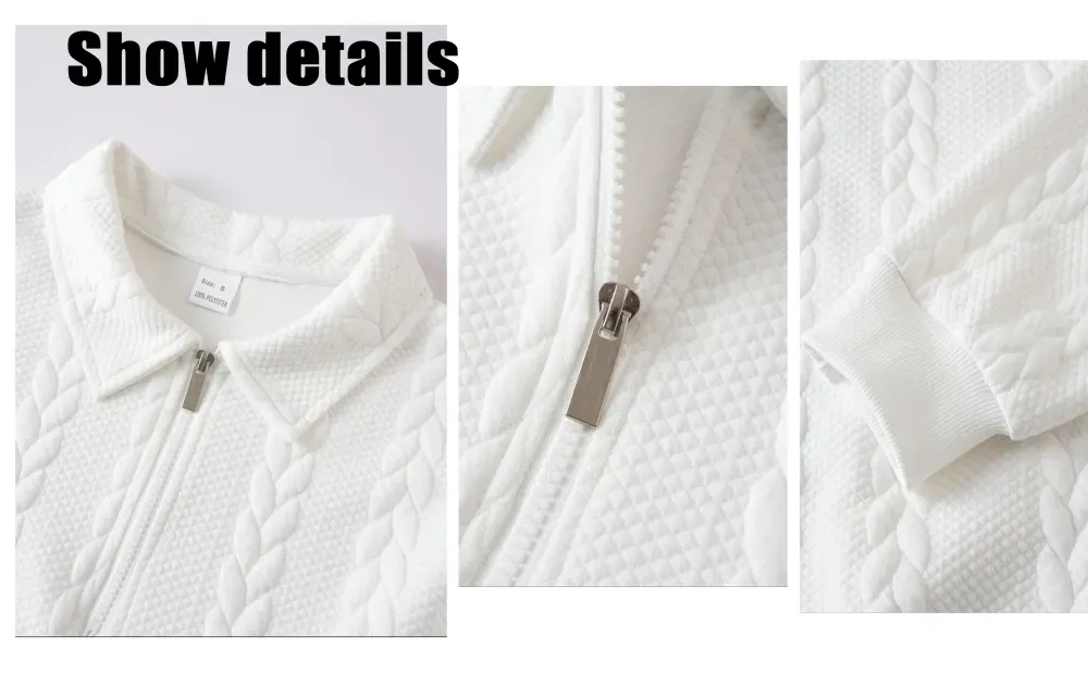 Men's Fall Winter Outfits Knitted Polo Neck Long Sleeve Sweatshirt for Daliy Wear