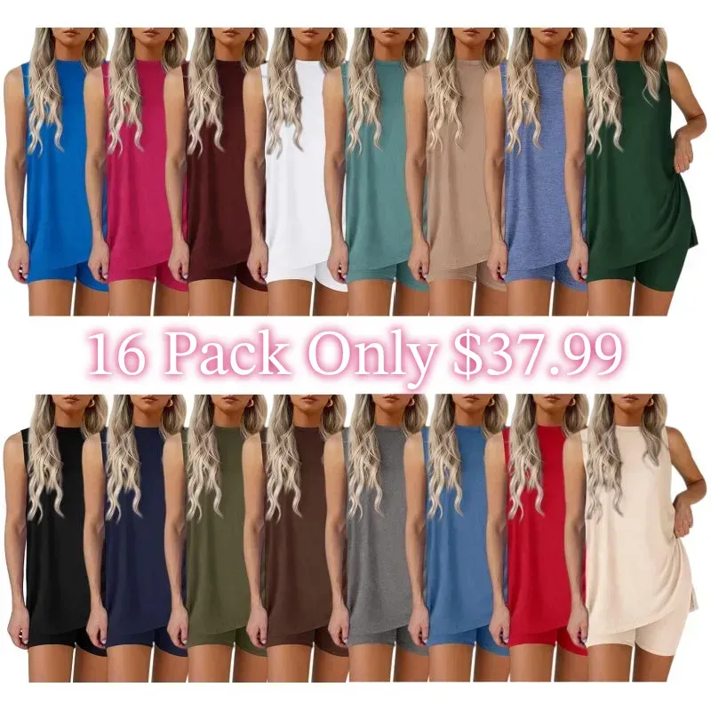 🔥Sleeveless Crewneck Women's 2 Piece Sets