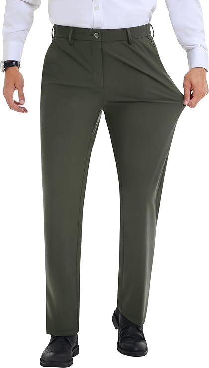 Men’s Stretch Dress Pants With Expandable Waist