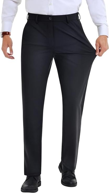 Men’s Stretch Dress Pants With Expandable Waist