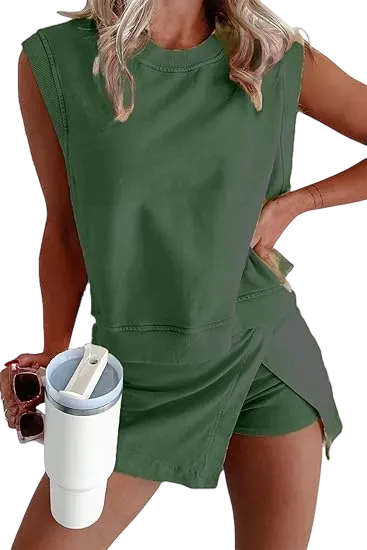 🔥Last day promotion🔥Women's Travel Outfits Summer Lounge Set Two Pieces