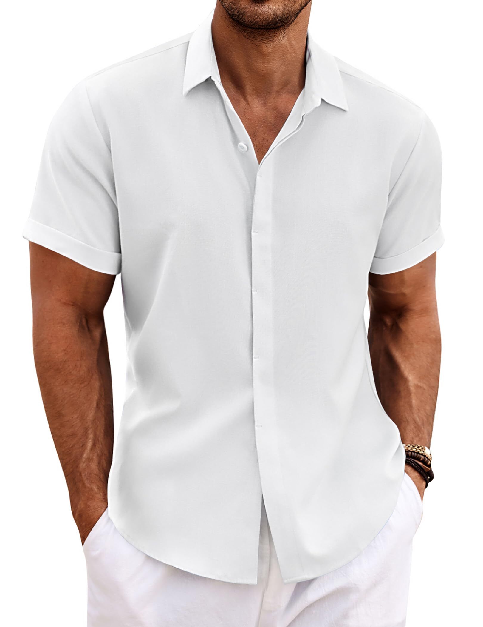 Men's Linen Shirt Short Sleeve Casual Shirt