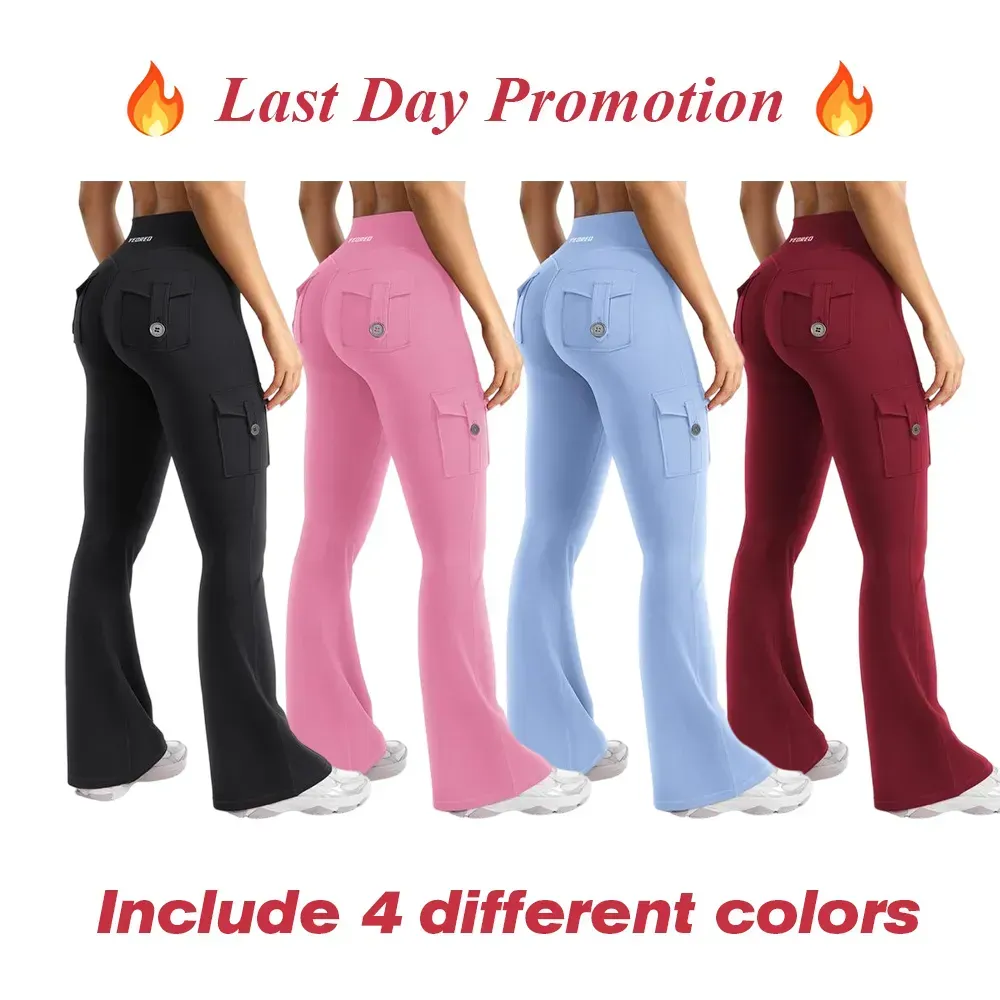 「🛒90%OFF only today」Women's athletic flared leggings with pockets