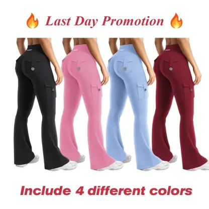 「🛒90%OFF only today」Women's athletic flared leggings with pockets