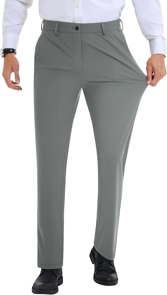 Men’s Stretch Dress Pants With Expandable Waist