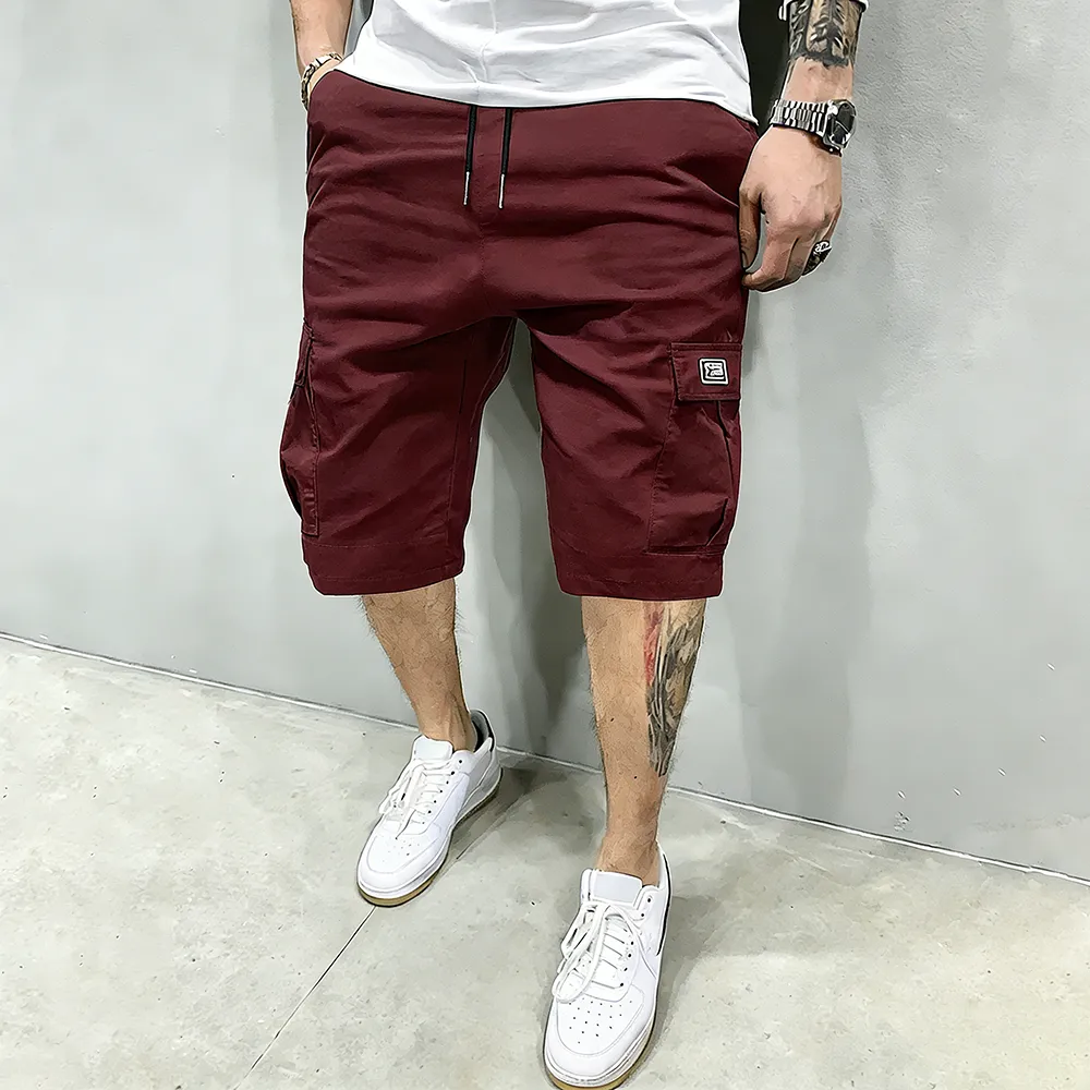 Men's Pockets Drawstring Cargo Shorts