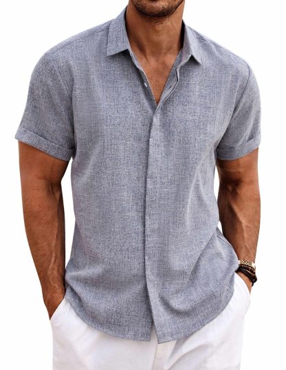 Men's Linen Shirt Short Sleeve Casual Shirt
