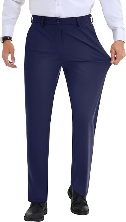 Men’s Stretch Dress Pants With Expandable Waist