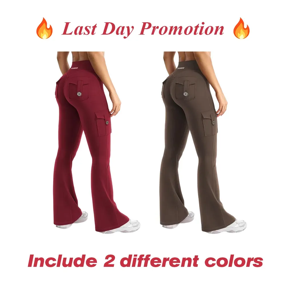 「🛒90%OFF only today」Women's athletic flared leggings with pockets