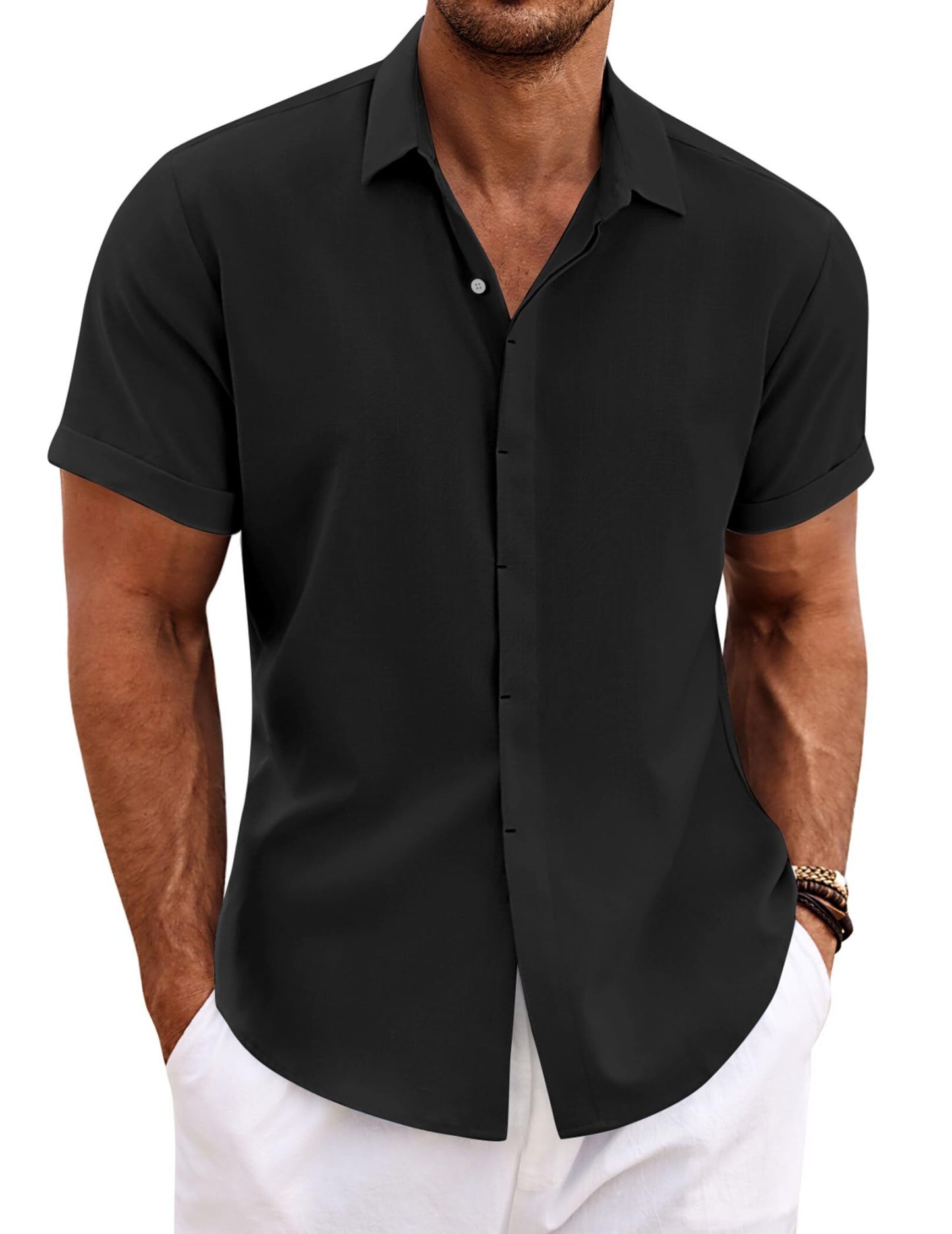 Men's Linen Shirt Short Sleeve Casual Shirt