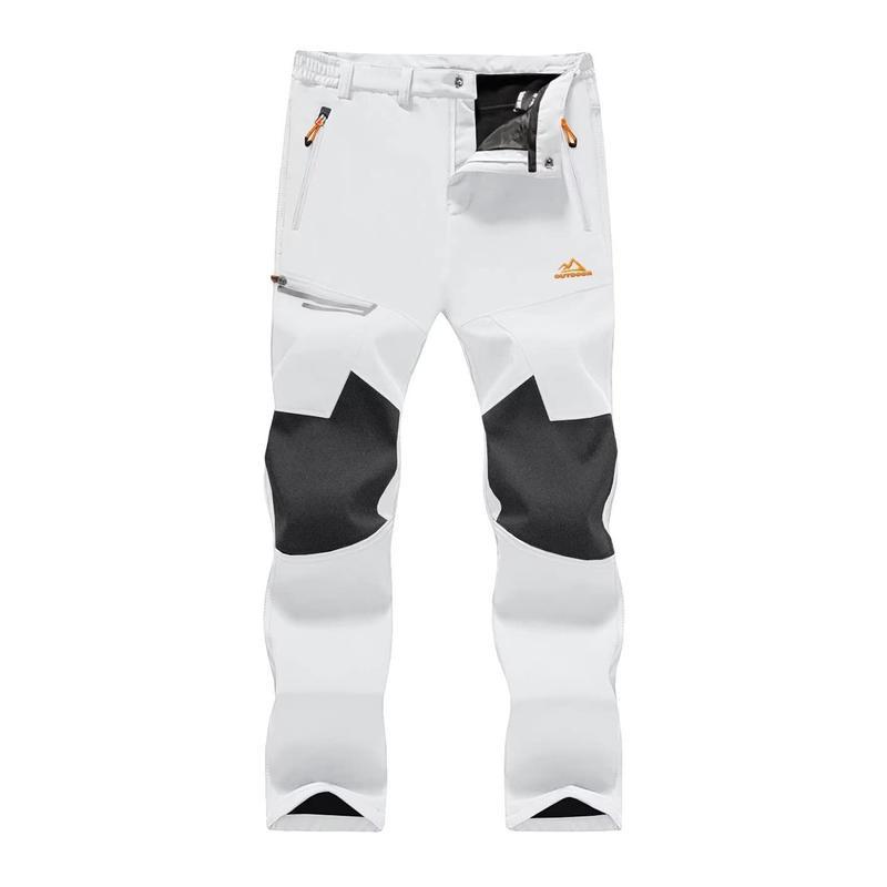 Men's Winter Pants Fleece Lined Ski Snow Pants Water Resistant 4 Zip Pockets Outdoor Pants