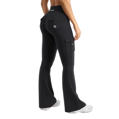「🛒90%OFF only today」Women's athletic flared leggings with pockets