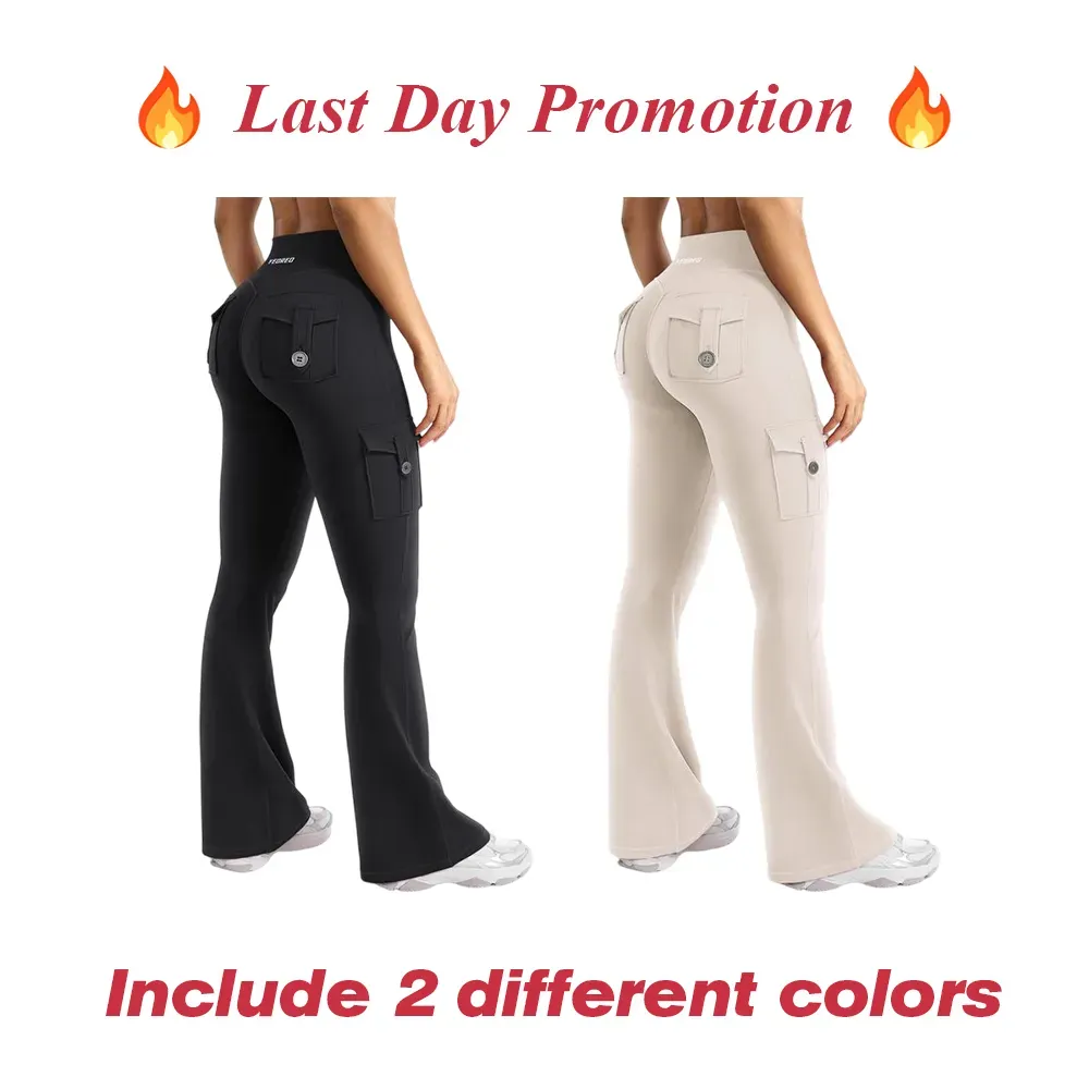 「🛒90%OFF only today」Women's athletic flared leggings with pockets
