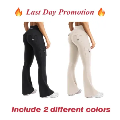 「🛒90%OFF only today」Women's athletic flared leggings with pockets