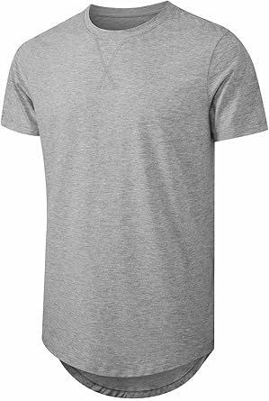 🔥Men's 12-Pack Cotton Hipster Hip Hop Longline Crewneck T-Shirt