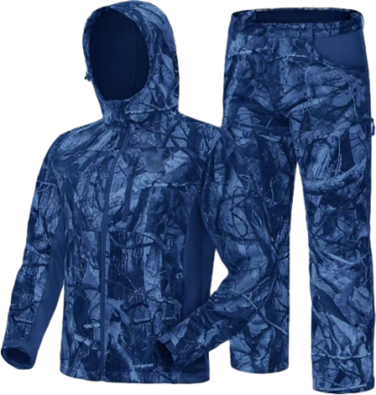 Men’s 2-Pack Fleece-Lined Hunting Jacket & Pants Set – Water-Resistant, Silent, Safety Harness Compatible