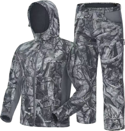 Men’s 2-Pack Fleece-Lined Hunting Jacket & Pants Set – Water-Resistant, Silent, Safety Harness Compatible