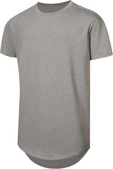 🔥Men's 12-Pack Cotton Hipster Hip Hop Longline Crewneck T-Shirt