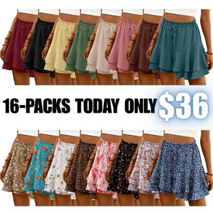 🔥Flowy Shorts for Women Boho Ruffle Tiered Butterfly Skorts