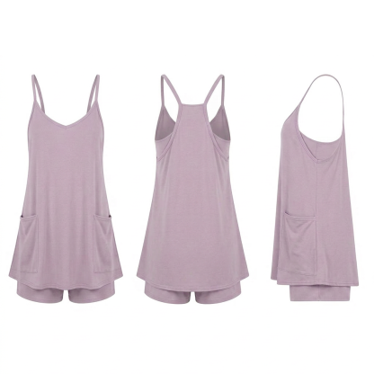 ⏰Time's Almost Up – Last Day ! Women's Summer Sleeveless V Neck Short Dress Spaghetti Straps with Pockets