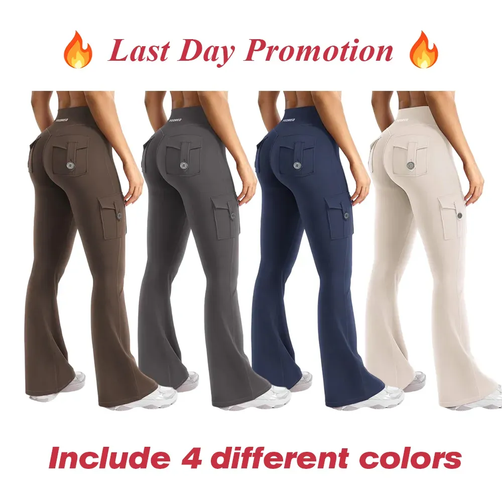 「🛒90%OFF only today」Women's athletic flared leggings with pockets