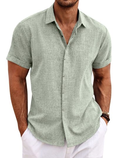 Men's Linen Shirt Short Sleeve Casual Shirt