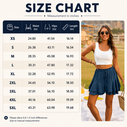 🔥Flowy Shorts for Women Boho Ruffle Tiered Butterfly Skorts