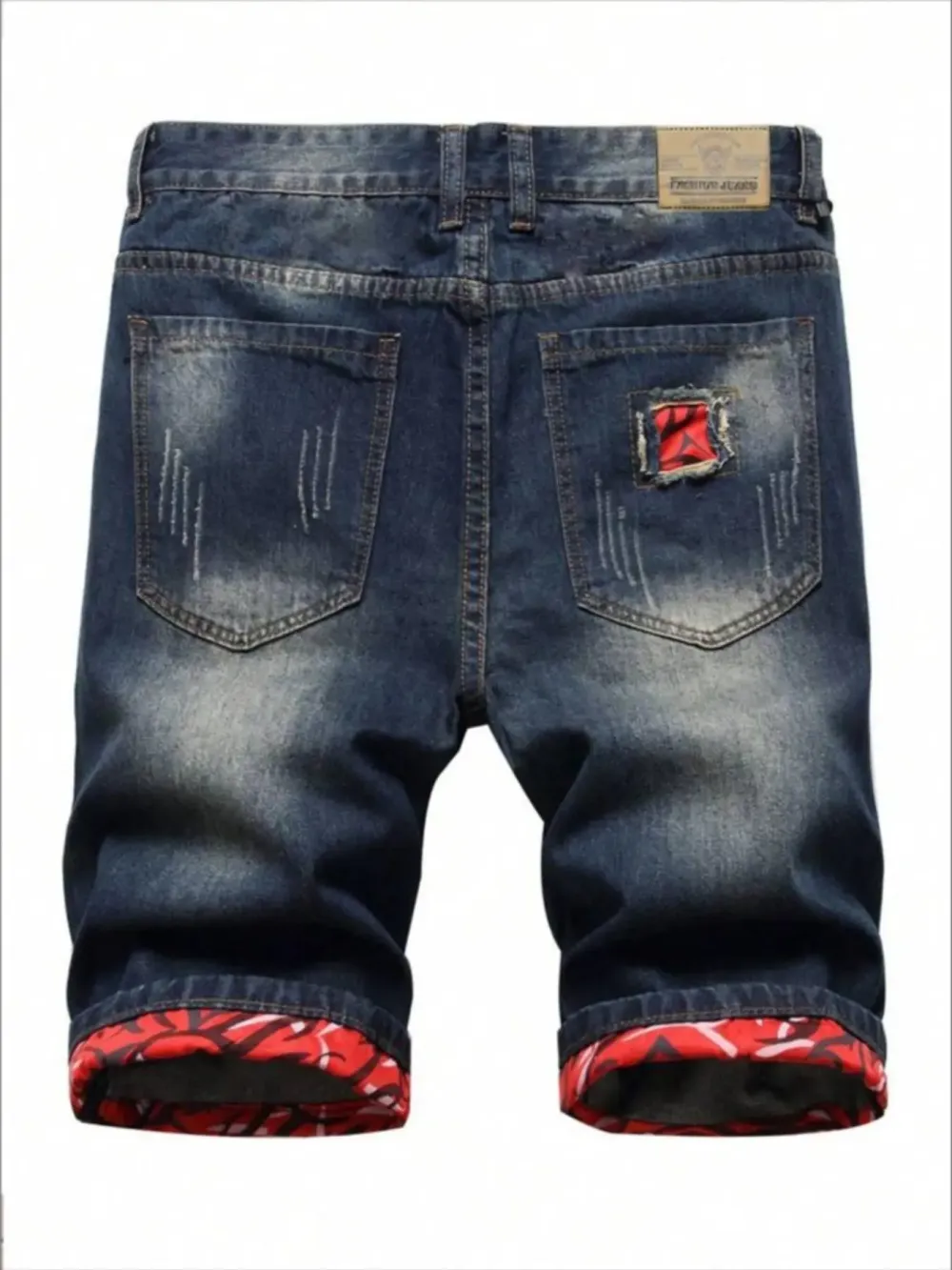Men's Ripped Denim Shorts, Stretch, Distressed Street Style