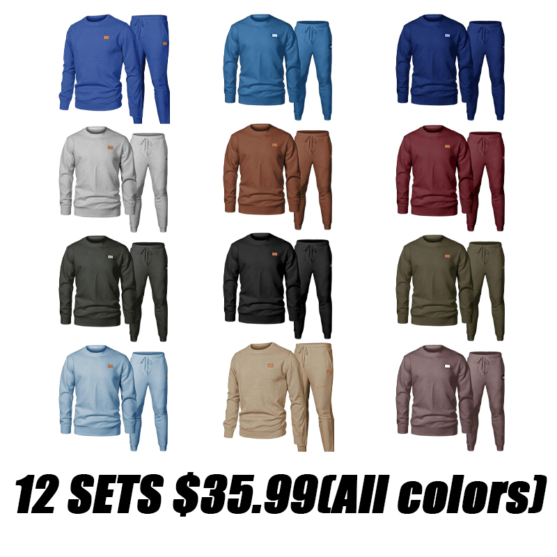 Clearance sale! Men's Casual Tracksuit Lounge Set | Soft Cotton French Terry Hooded Sweatshirt & Sweatpants