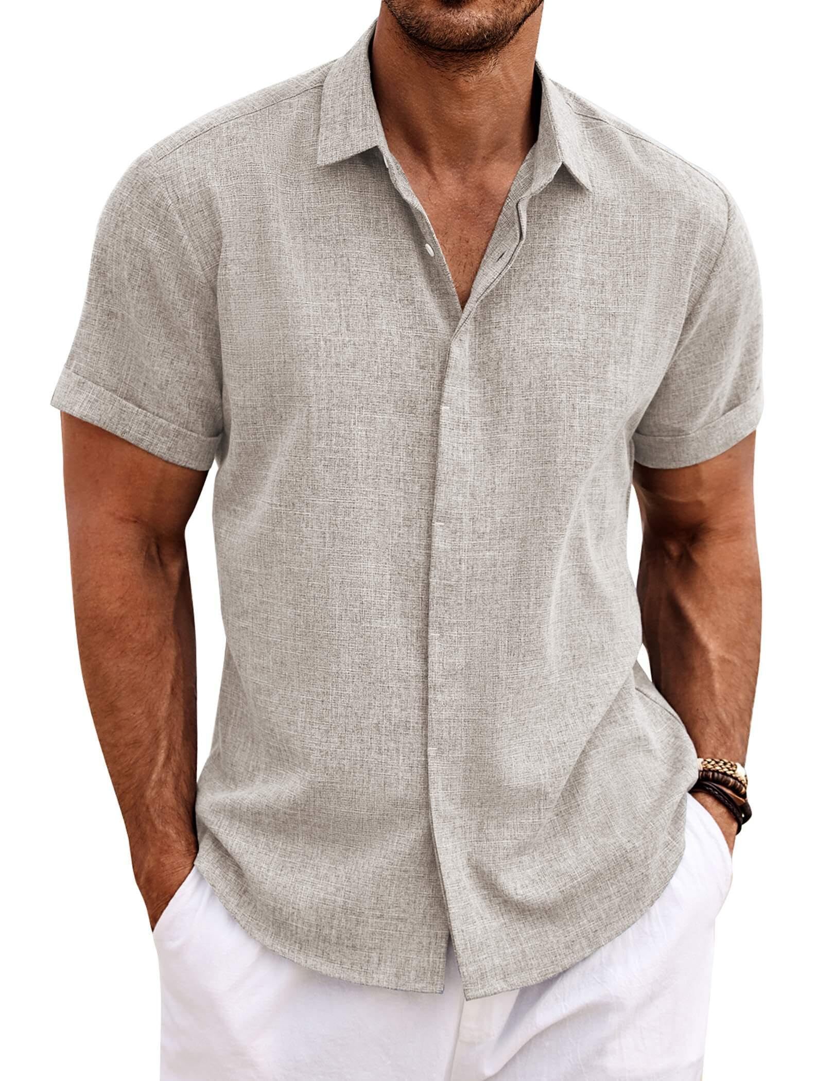 Men's Linen Shirt Short Sleeve Casual Shirt
