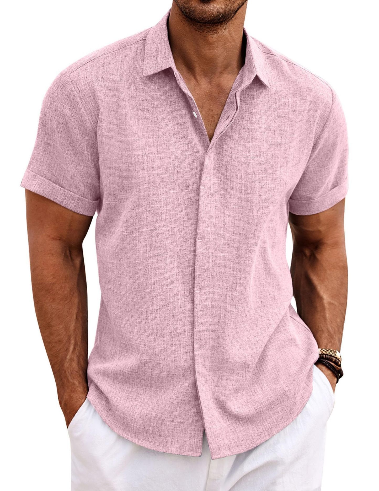 Men's Linen Shirt Short Sleeve Casual Shirt