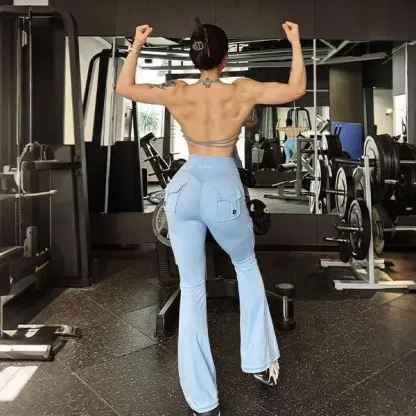 「🛒90%OFF only today」Women's athletic flared leggings with pockets