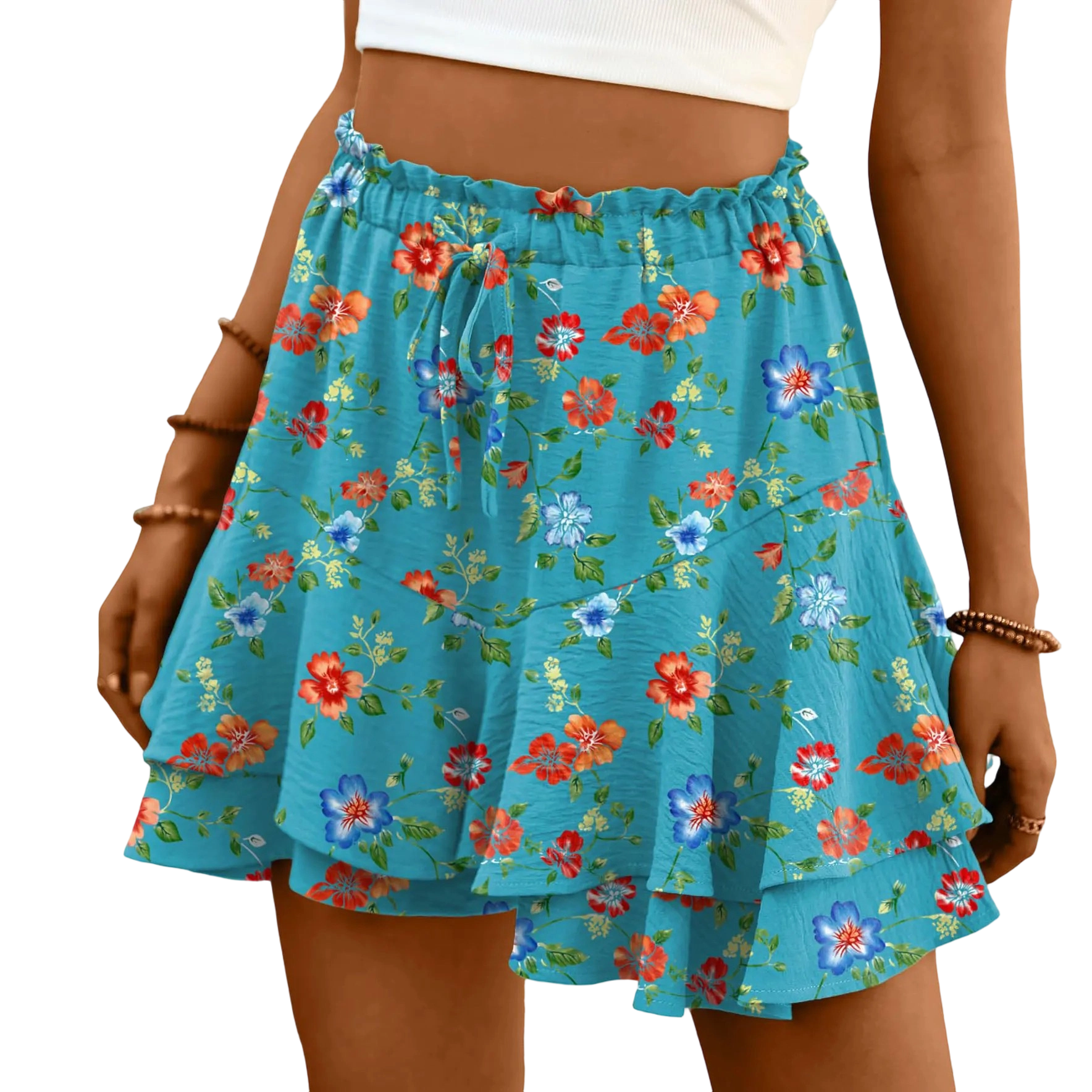 🔥Flowy Shorts for Women Boho Ruffle Tiered Butterfly Skorts