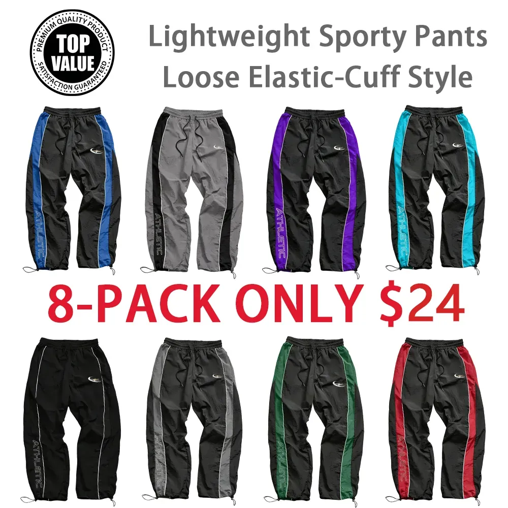 Men's Casual Printed Elastic Cuff Sport Pants