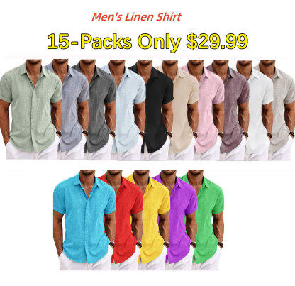 Men's Linen Shirt Short Sleeve Casual Shirt
