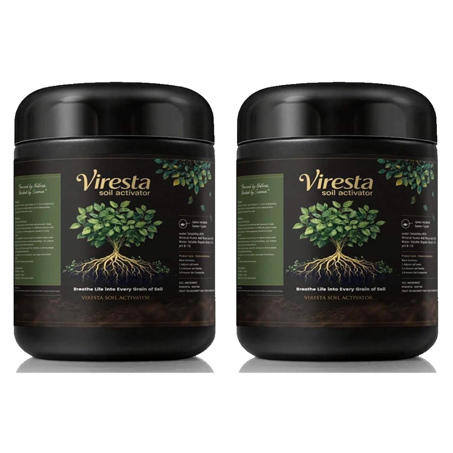 Viresta Soil Revitalizer - Viresta S-Oil Activator for Plants, Lawn & Garden Soil Conditioner - Plant Food Enhancer, Concentrated Humic Acid Formula - Promotes Root Growth & Nutrient Uptake