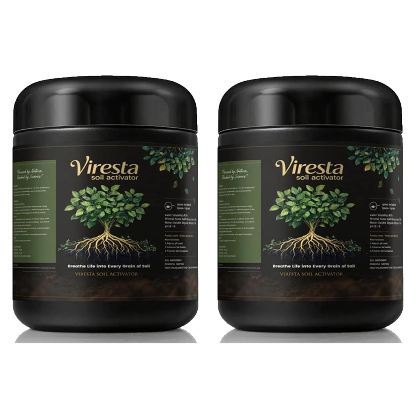 Viresta Soil Revitalizer - Viresta S-Oil Activator for Plants, Lawn & Garden Soil Conditioner - Plant Food Enhancer, Concentrated Humic Acid Formula - Promotes Root Growth & Nutrient Uptake