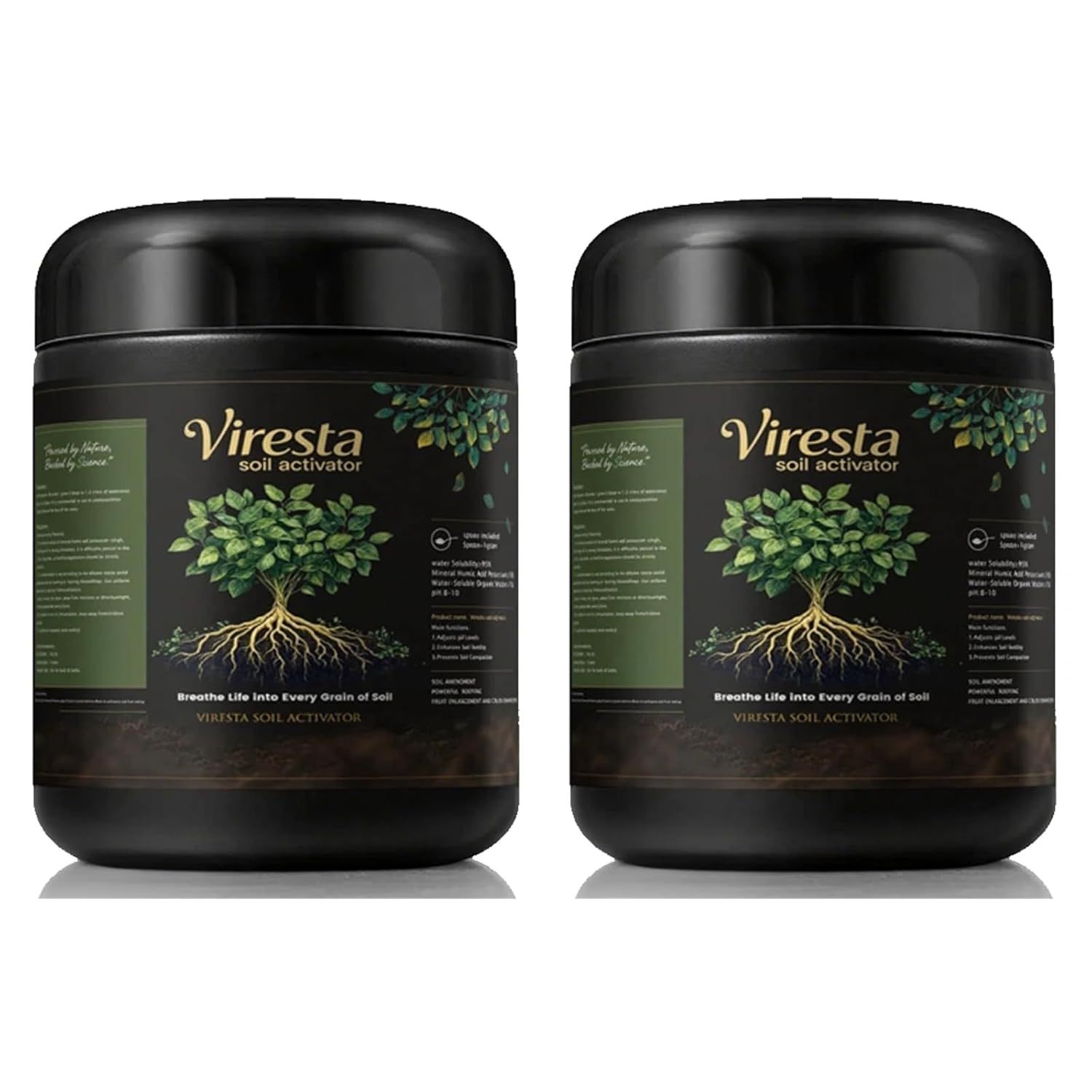 Viresta Soil Revitalizer - Viresta S-Oil Activator for Plants, Lawn & Garden Soil Conditioner - Plant Food Enhancer, Concentrated Humic Acid Formula - Promotes Root Growth & Nutrient Uptake